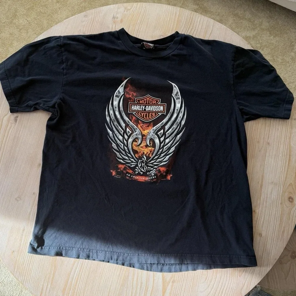 Vintage 2005 Harley Davidson Beijing Men's T-Shirt Sz XL Black‎ Faded